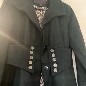 Betsy Johnson Black Fitted Jacket Wide Collar